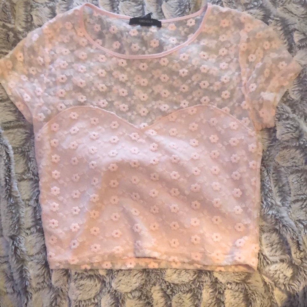 Pink Flower crop top